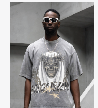 Black Island Skull Crown T-Shirt 2023 - Gray